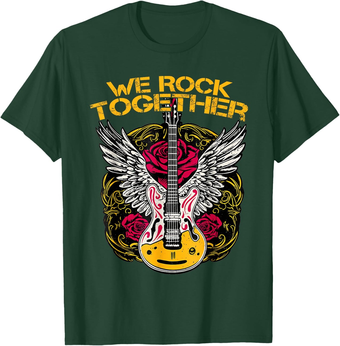We Rock Together Guitar Rock N Roll Guitar Wings Rock T-Shirt - T-Shirt | Forest