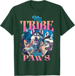 Dog Lover Bootleg Siberian Husky Dog Owner Girl and Woman T-Shirt - T-Shirt | Forest