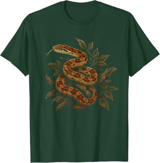 Corn Snake Graphic Artwork Design T-Shirt - T-Shirt | Forest