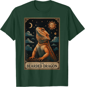 The Bearded Dragon Lizard Tarot Card Witchy Moon T-Shirt - T-Shirt | Forest