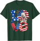 4th of July Decor Patriotic LOVE Old English Sheepdog Dog T-Shirt - T-Shirt | Forest
