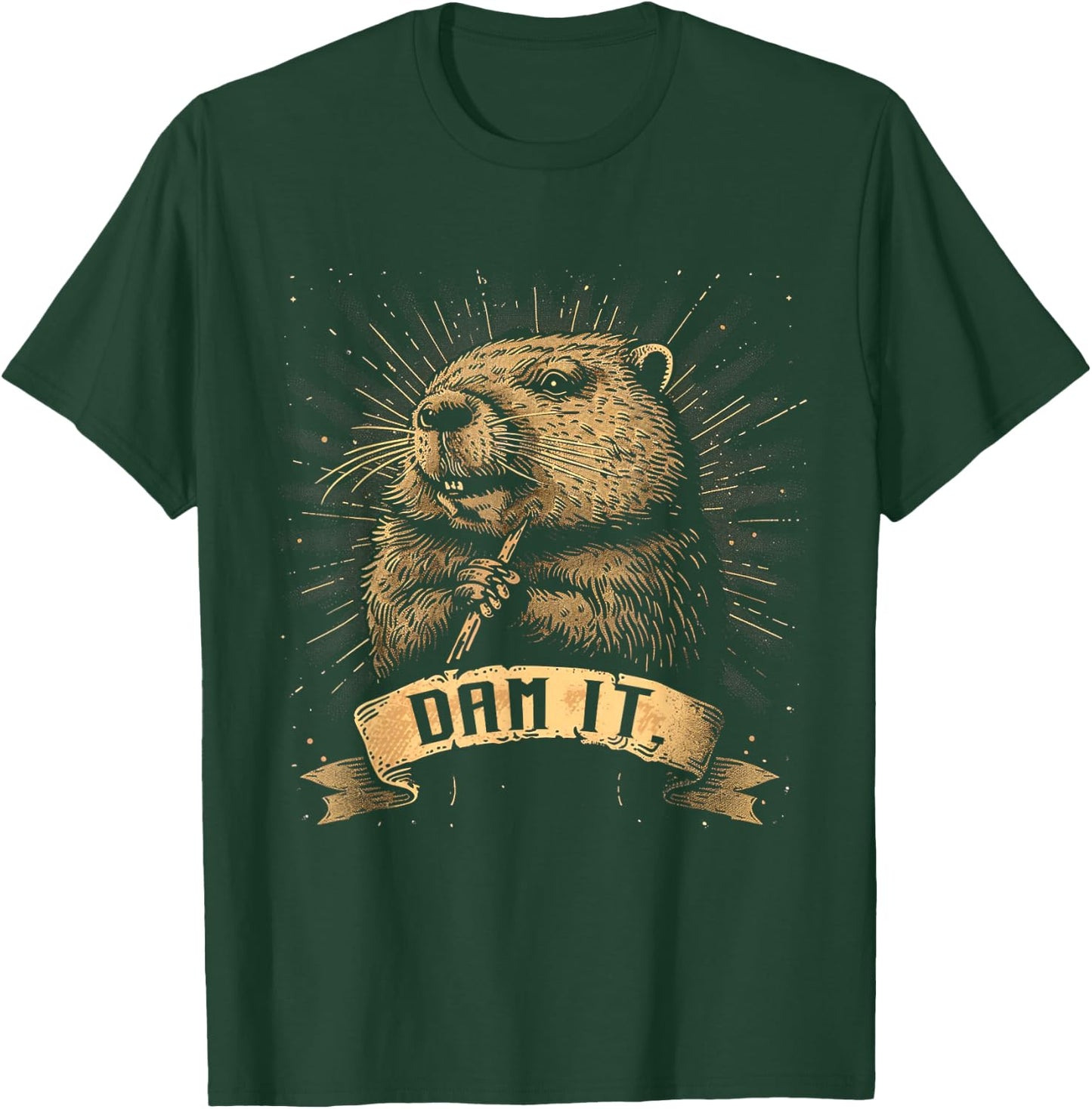 Damn It Vintage Beavers Funny Outfits Lovely Animals Beaver T-Shirt - T-Shirt | Forest