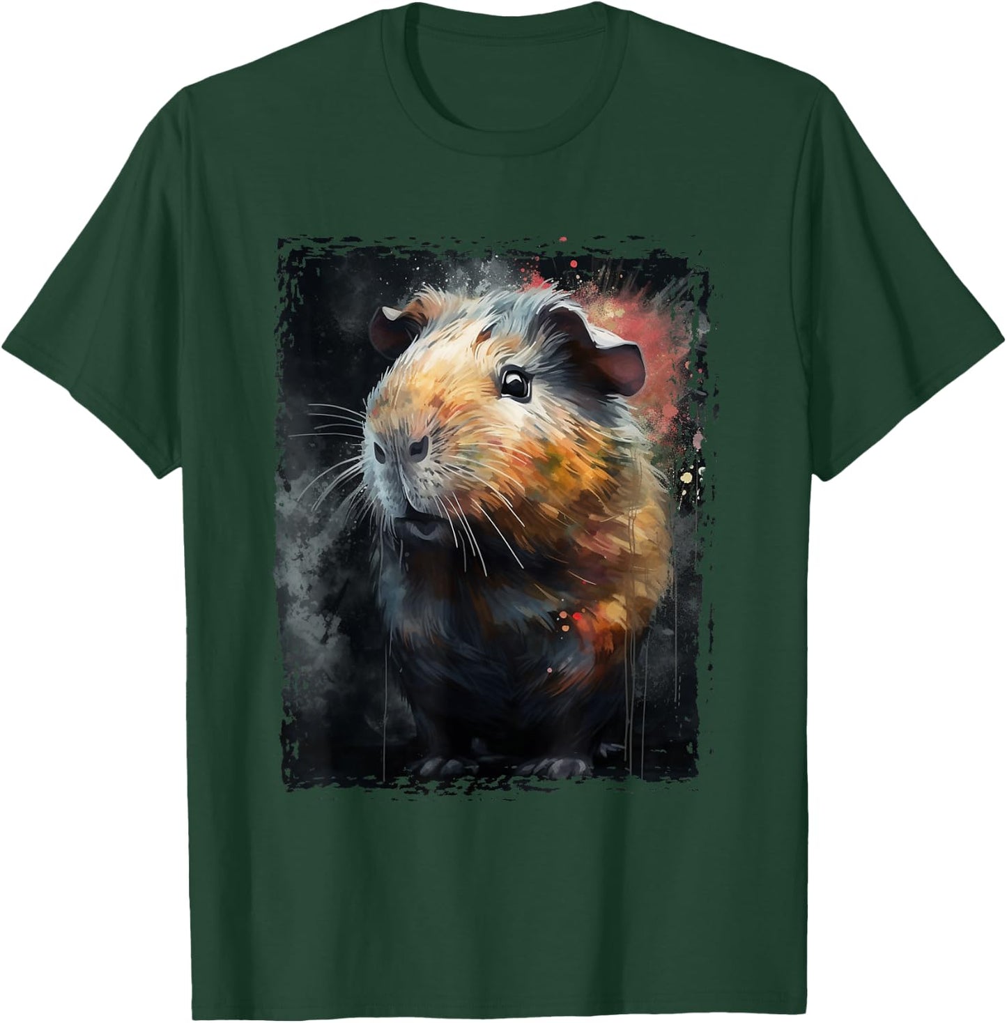 Guinea Pig Shirt Furry Potato Watercolor Guinea Pig Funny T-Shirt - T-Shirt | Forest
