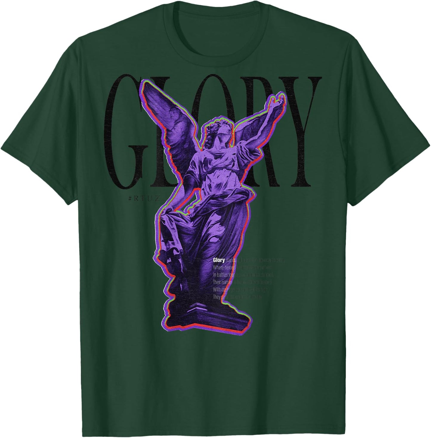 Hip Hop Angel Vintage Edgy Y2K Backprint Streetwear Angel T-Shirt - T-Shirt | Forest