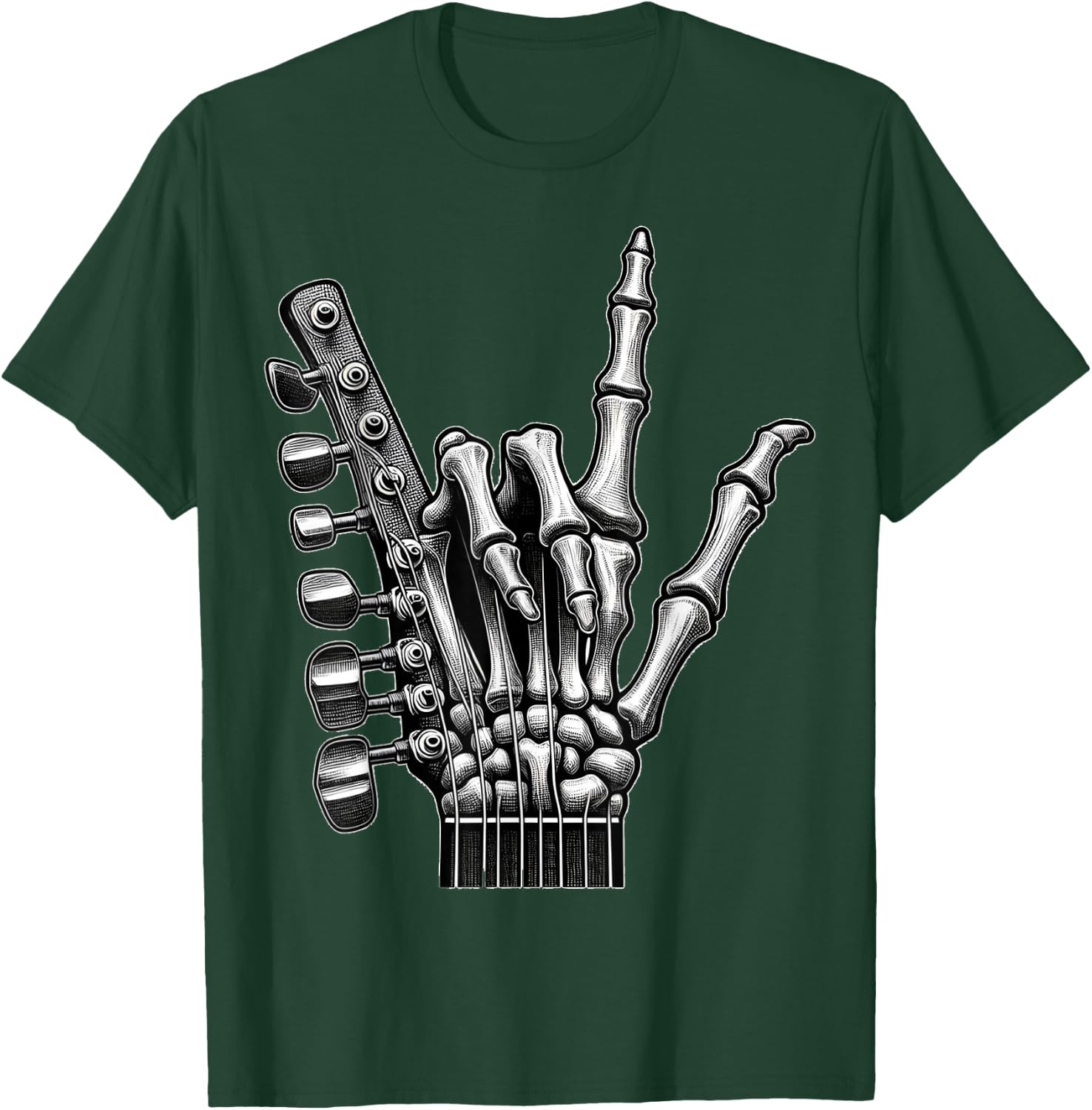 Skeleton Hand Rock On Design for Music Lovers T-Shirt - T-Shirt | Forest