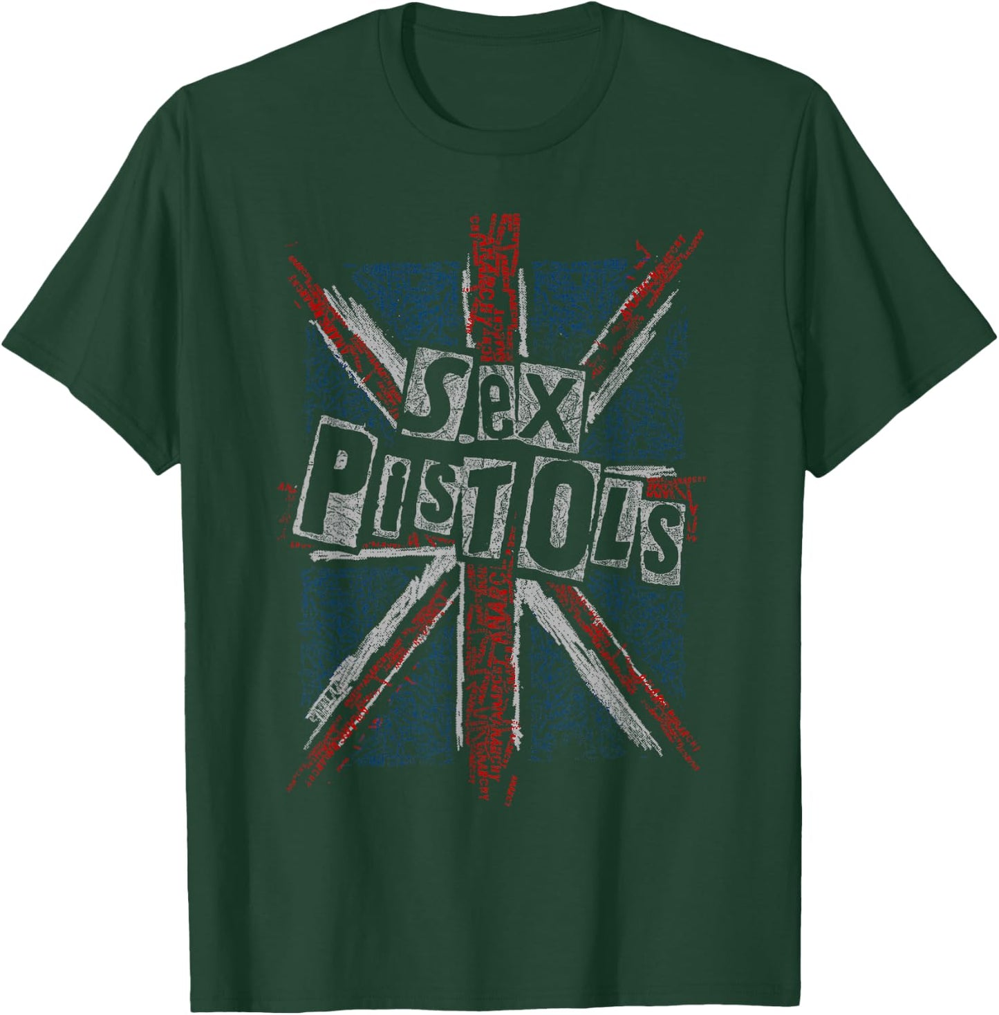 Sex Pistols Official Union Jack Words Small T-Shirt - T-Shirt | Forest