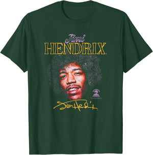 Jimi Hendrix Portrait with Signature T-Shirt - T-Shirt | Forest