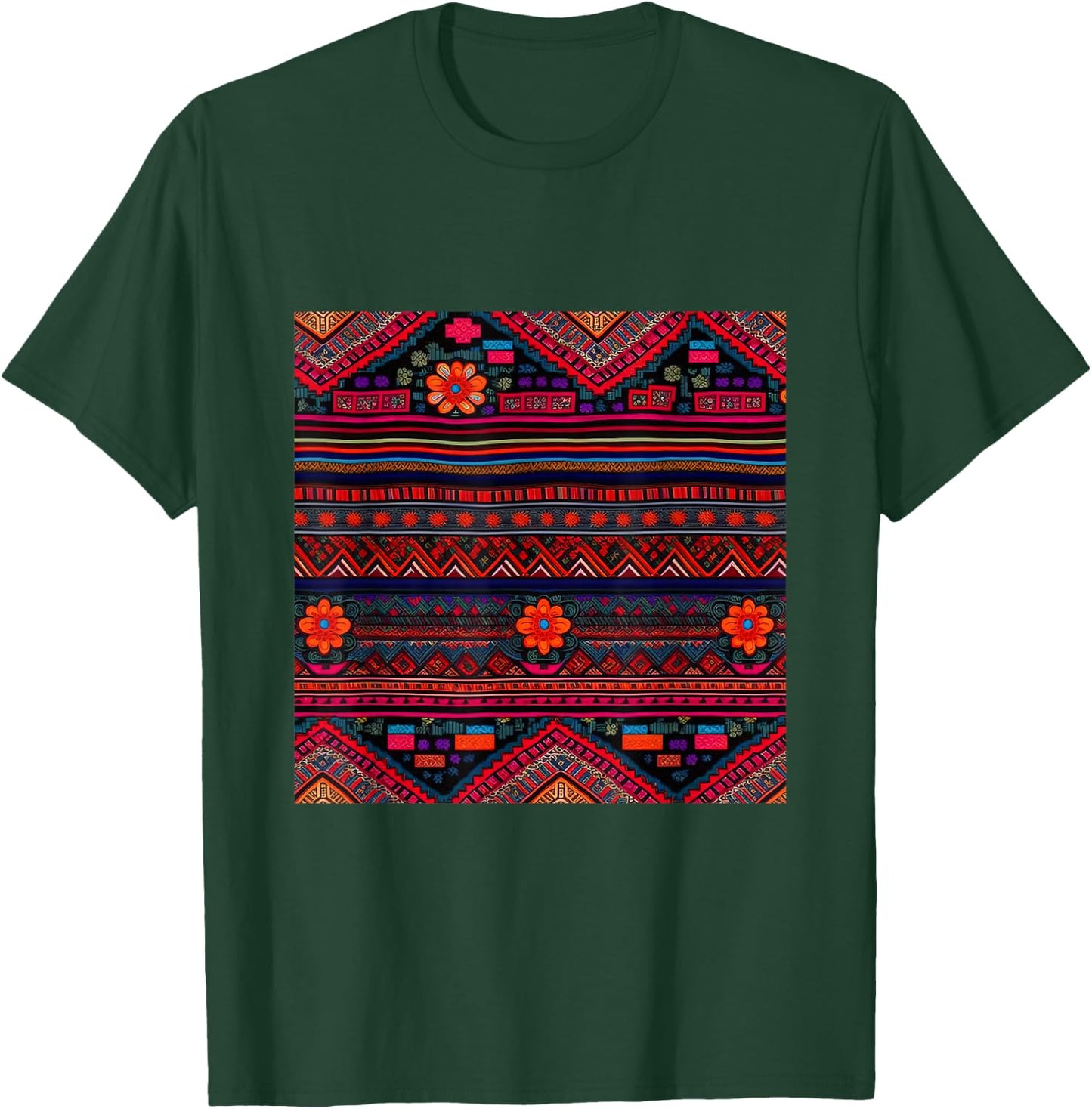 Hmong Tribal Design T-Shirt - T-Shirt | Forest