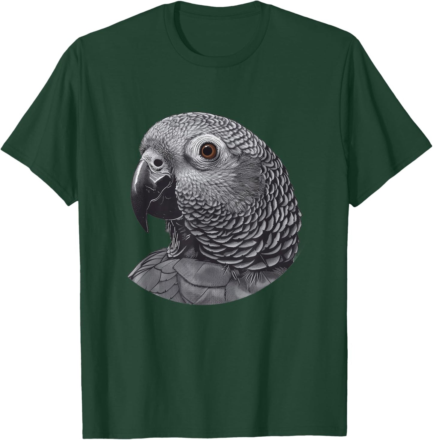 Timneh African Grey Round Image T-Shirt - T-Shirt | Forest