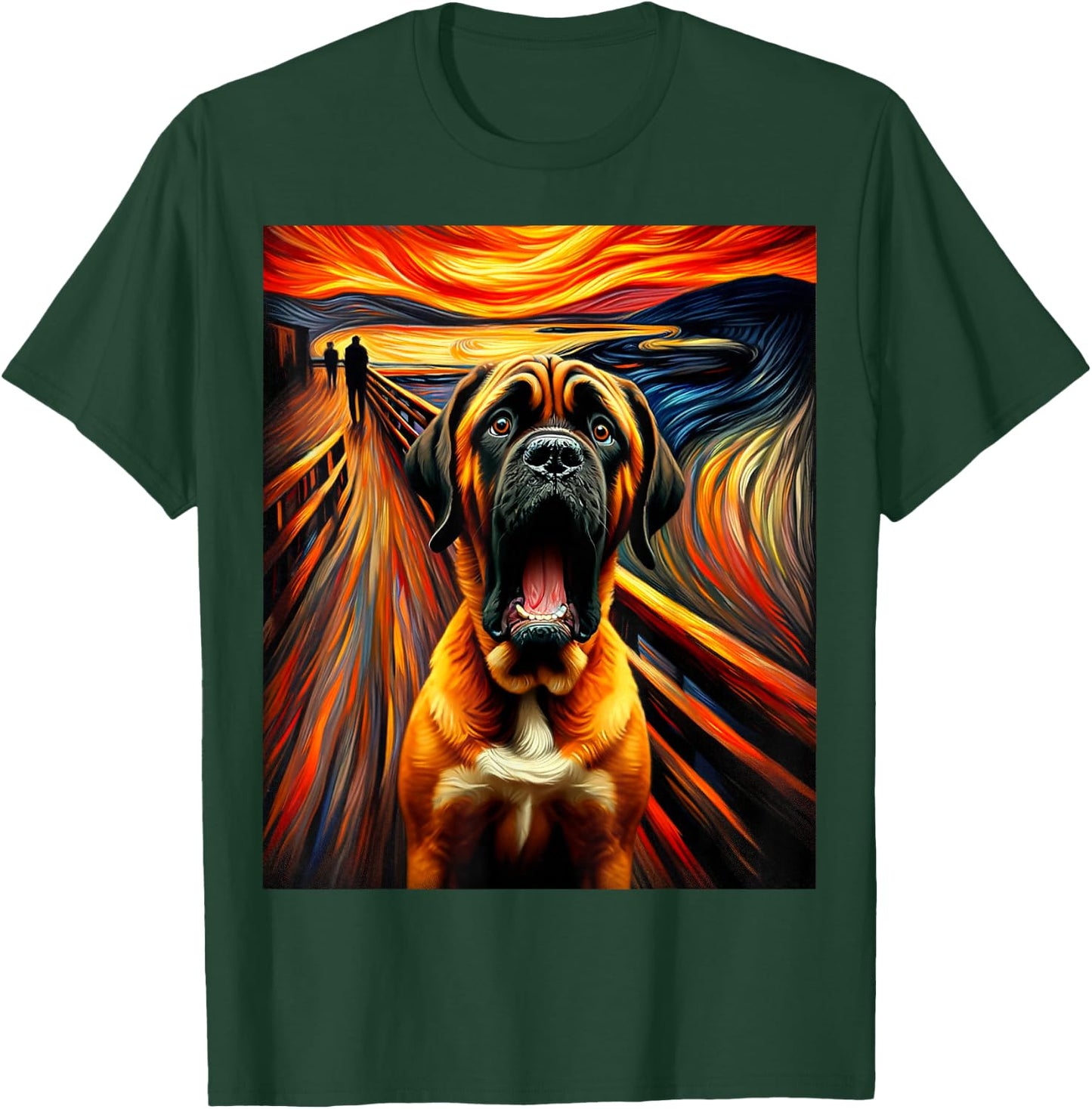 Expressionist Artsy Mastiff Dog | Artistic Mastiff T-Shirt - T-Shirt | Forest
