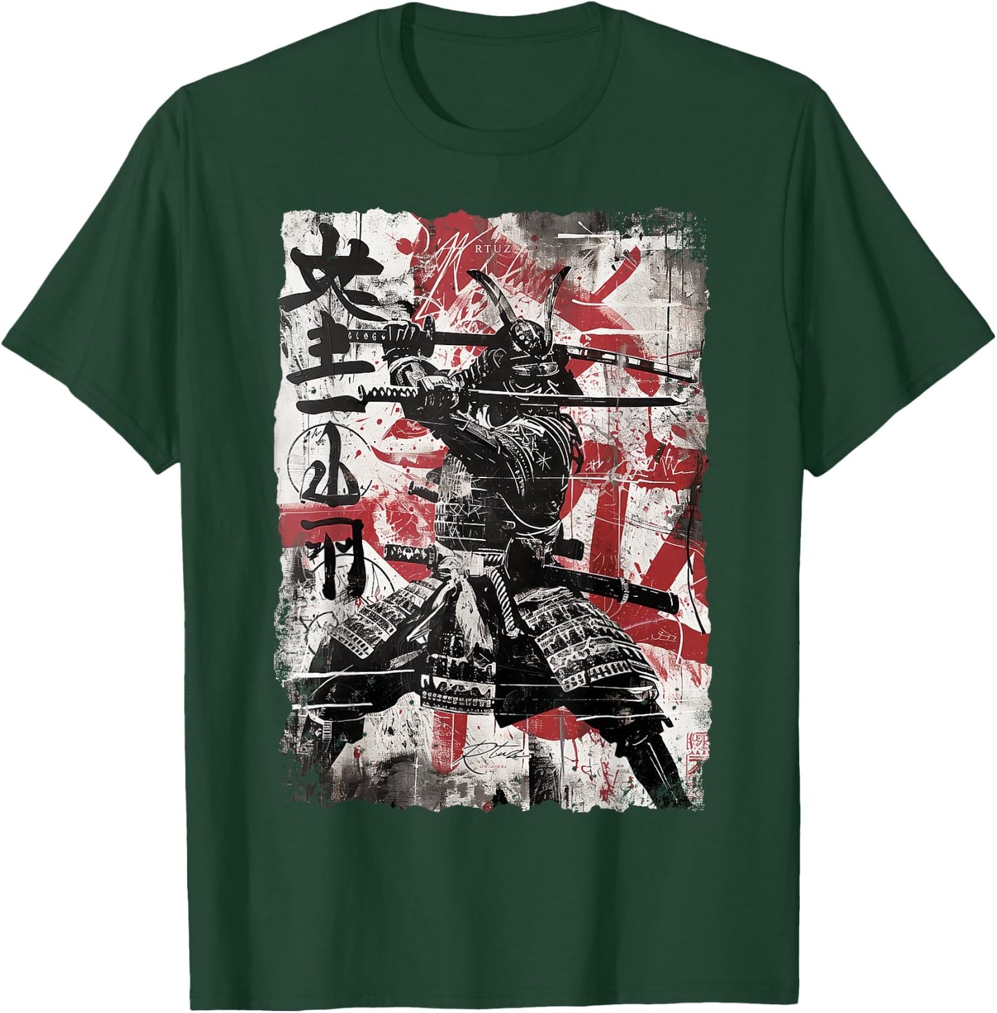 Vintage Samurai Mask Asia Japan Graffiti Tokyo Samurai , black T-Shirt - T-Shirt | Forest