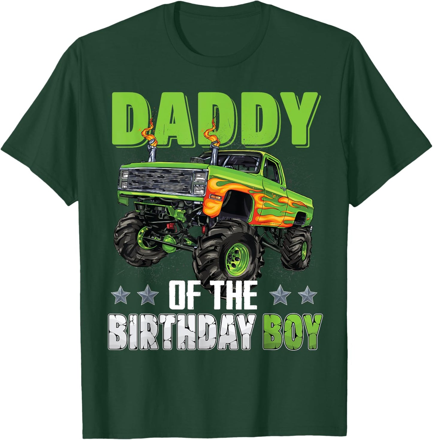 Daddy of Birthday Boy Monster Truck Car Family Matching T-Shirt - T-Shirt | Forest