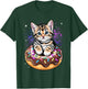 Space Donut Cat | Flying Kitty Galaxy T-Shirt - T-Shirt | Forest
