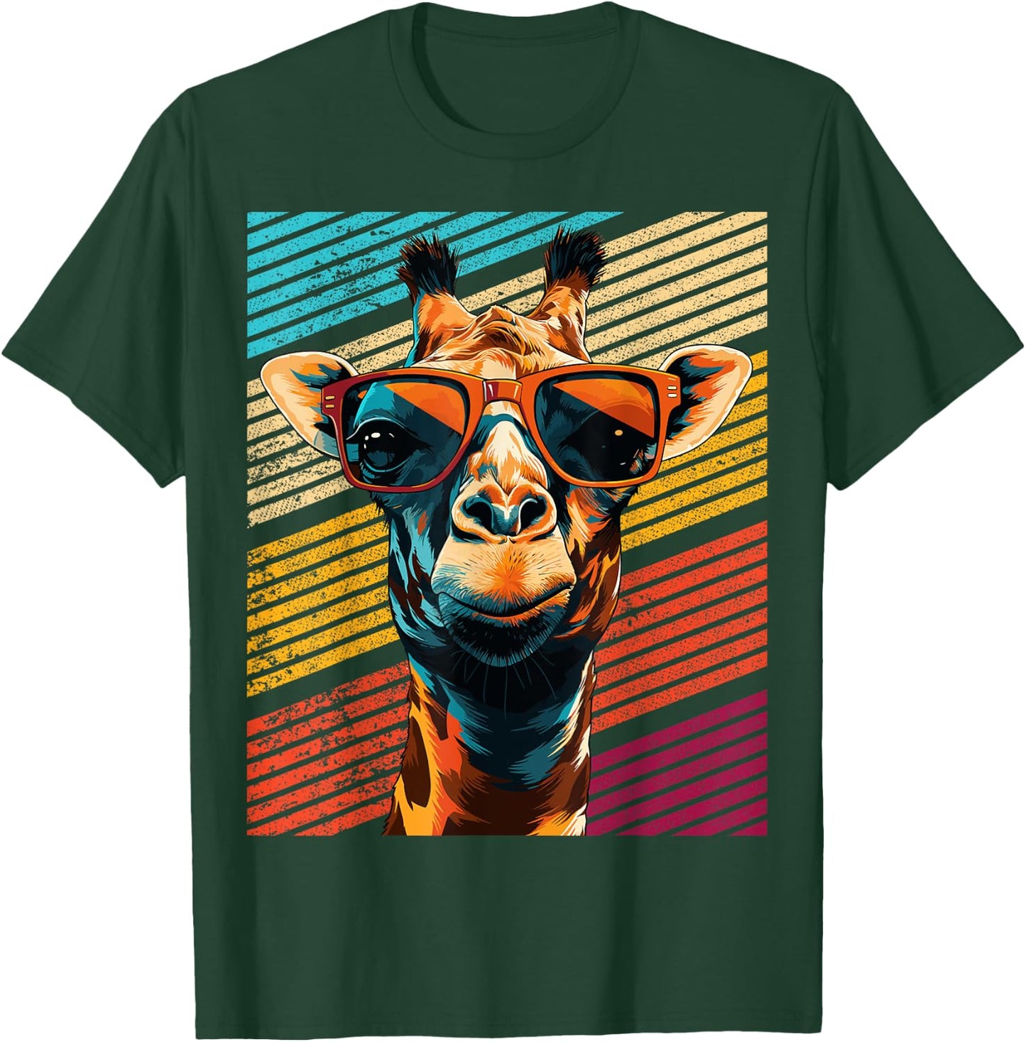 Retro Giraffe Sonnenbrille T-Shirt - T-Shirt | Forest