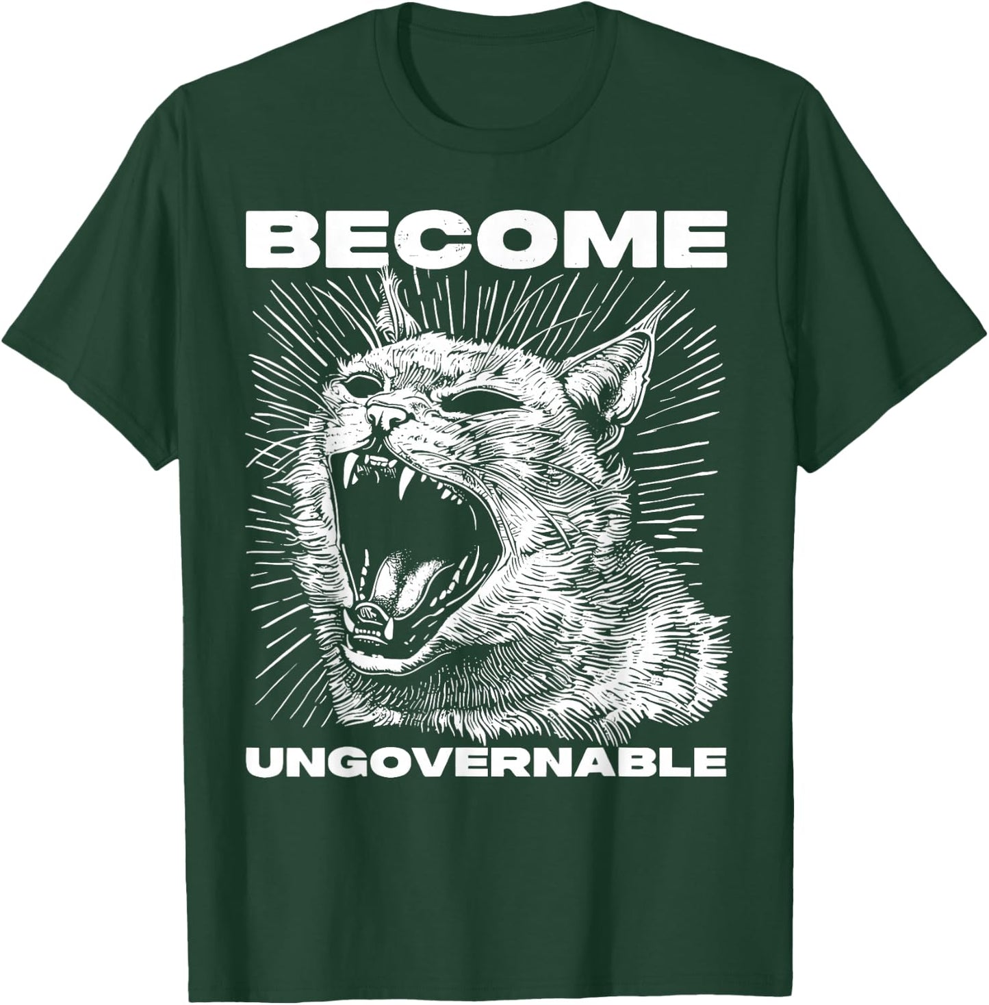 Vintage Angry Cat Become Unregable Funny Cat Meme T-Shirt - T-Shirt | Forest