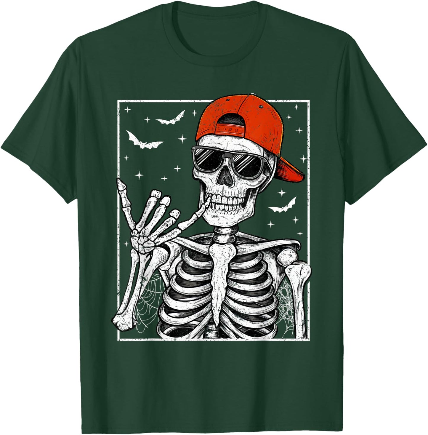 Skeleton Rock Hand Halloween Costume Cool Rock Music Rocker T-Shirt - T-Shirt | Forest