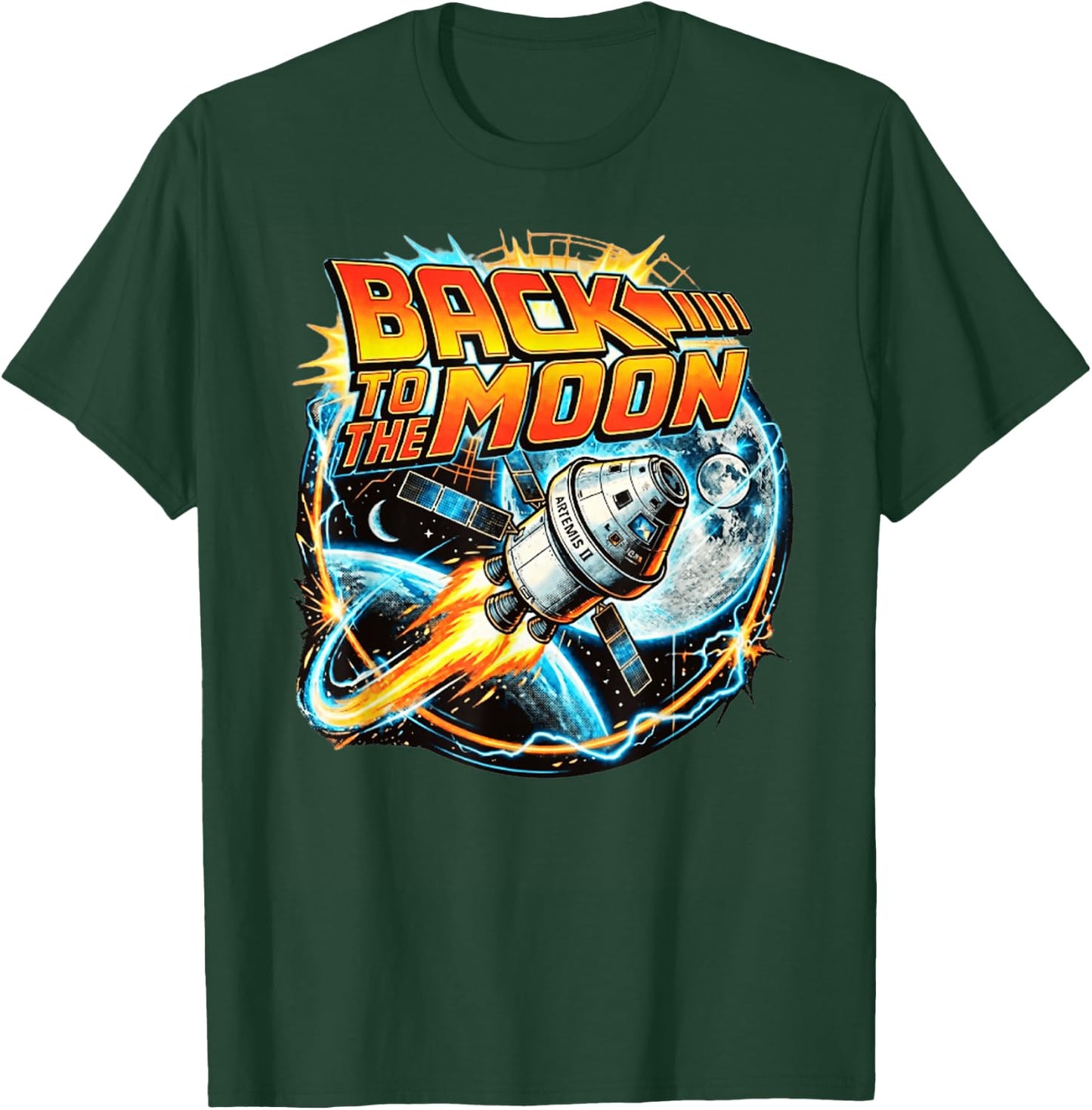 Retro Back to The Moon Funny Artemis T-Shirt - T-Shirt | Forest