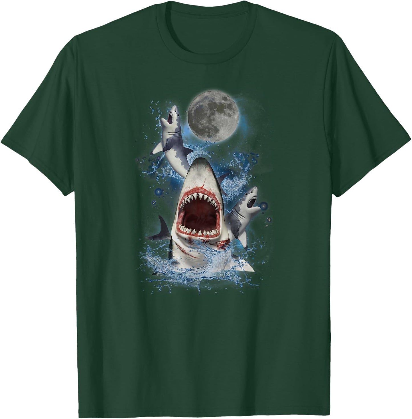 Howling at the Moon Shirt - Funny Great White Shark T-Shirt - T-Shirt | Forest
