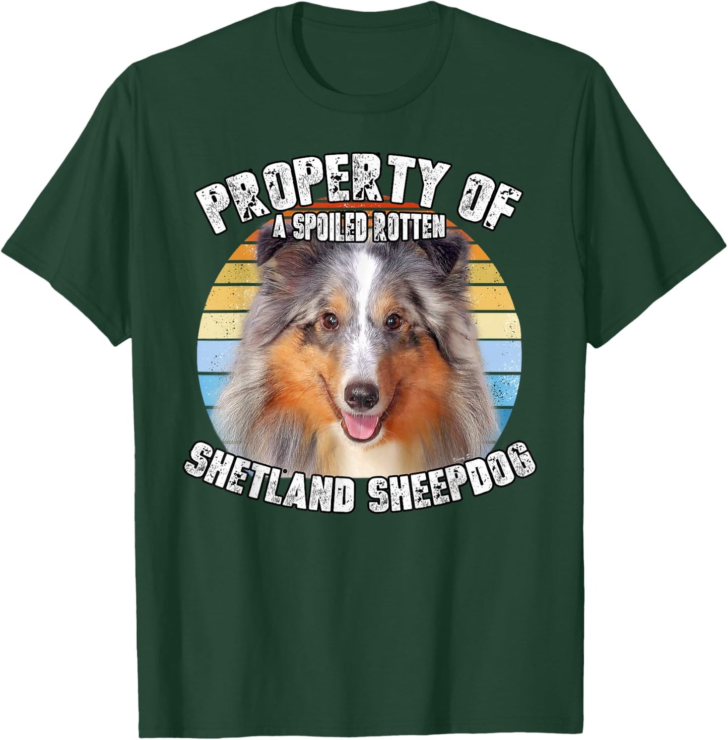 Shetland Sheepdog Sheltie Merle Property Of Retro T-Shirt - T-Shirt | Forest