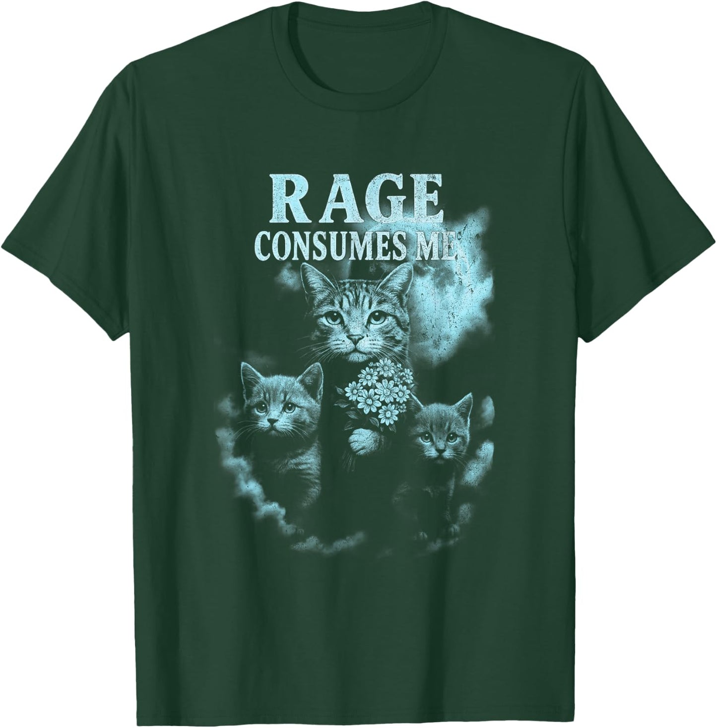 Rage Consumes Me Funny Cat T-Shirt - T-Shirt | Forest