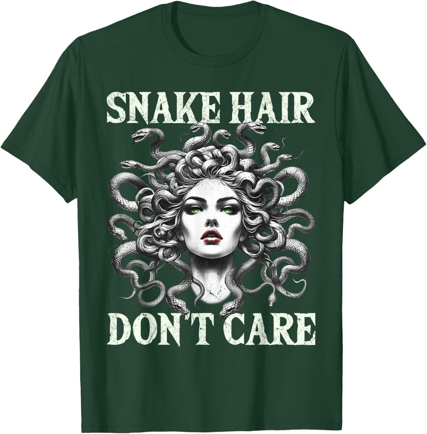 Medusa Graphic Greek Mythology Design Snake Hair T-Shirt - T-Shirt | Forest
