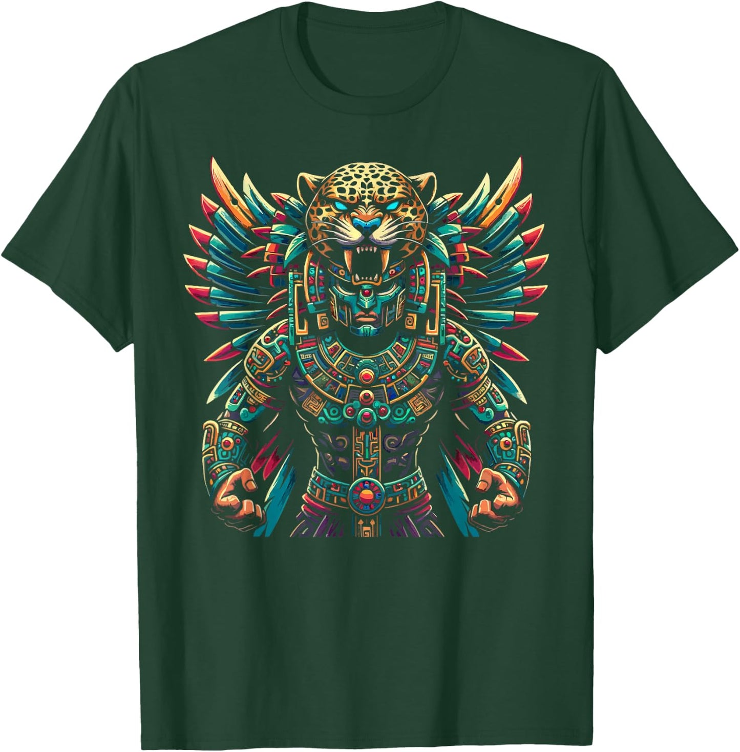 Aztec Jaguar Warrior Aztec Culture Mayan Indigenous T-Shirt - T-Shirt | Forest