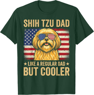 Shih Tzu Dad Like Regular Dad But Cooler Retro Fathers Day T-Shirt - T-Shirt | Forest