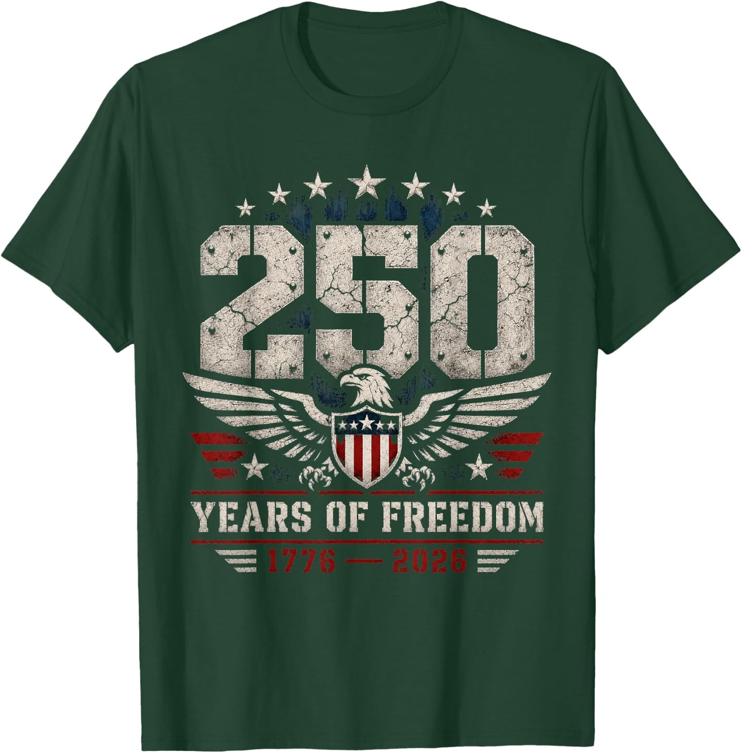 250 Years American 250th Anniversary USA Patriotic 4th July T-Shirt - T-Shirt | Forest