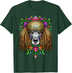 Poodle Day of the Dead Dia De Los Muertos Dog Sugar Skull T-Shirt - T-Shirt | Forest