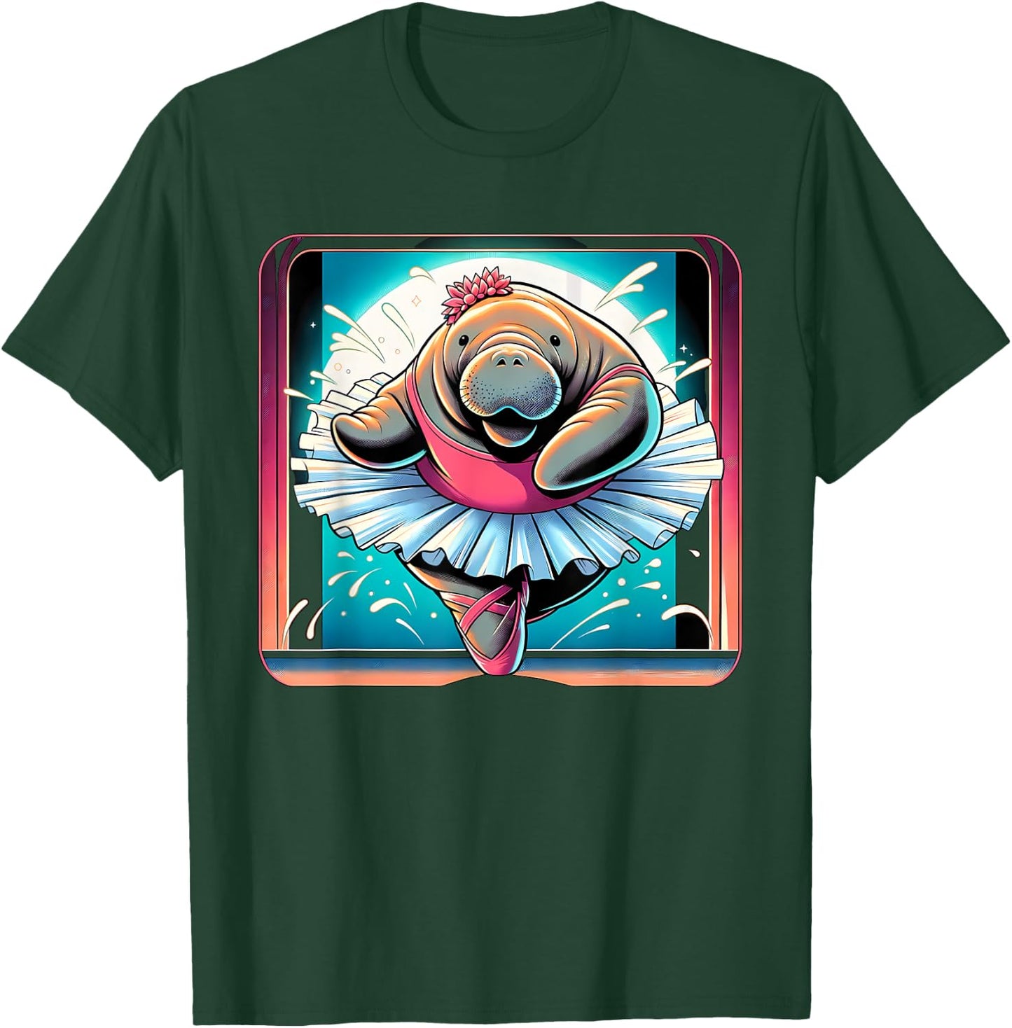 Ballerina Manatee Dancing T-Shirt - T-Shirt | Forest
