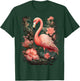 Flamingo and Flowers Floral Flamingos pink T-Shirt - T-Shirt | Forest