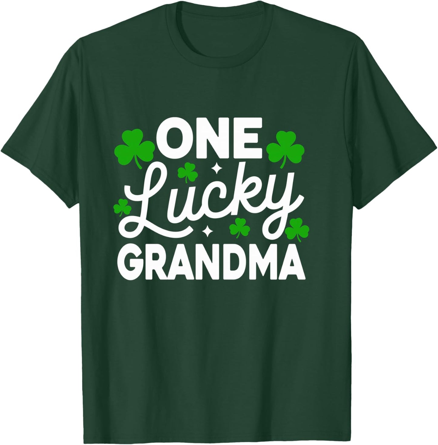 One Lucky Grandma St Patrick's Day Family Matching Shamrock T-Shirt - T-Shirt | Forest