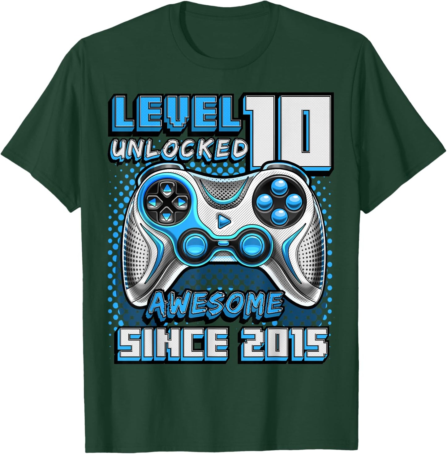 10th Birthday Boy Level 10 Gamer 10 Year Video Game Party T-Shirt - T-Shirt | Forest