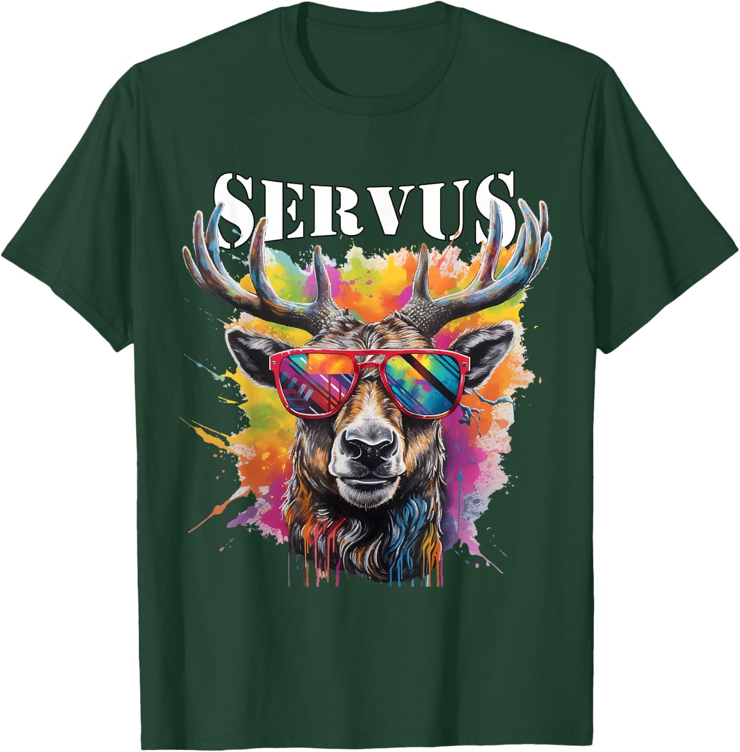 Servus Trachtenshirt Trachten Tracht Hirsch Tirol & Bayern T-Shirt - T-Shirt | Forest