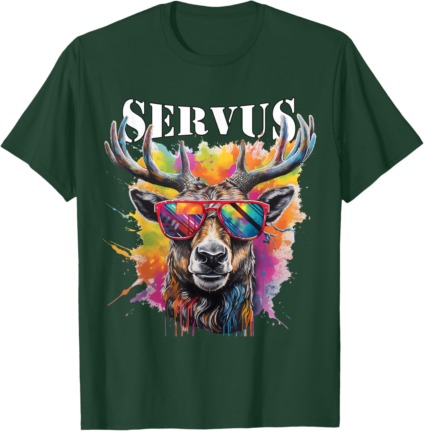 Servus Trachtenshirt Trachten Tracht Hirsch Tirol & Bayern T-Shirt - T-Shirt | Forest