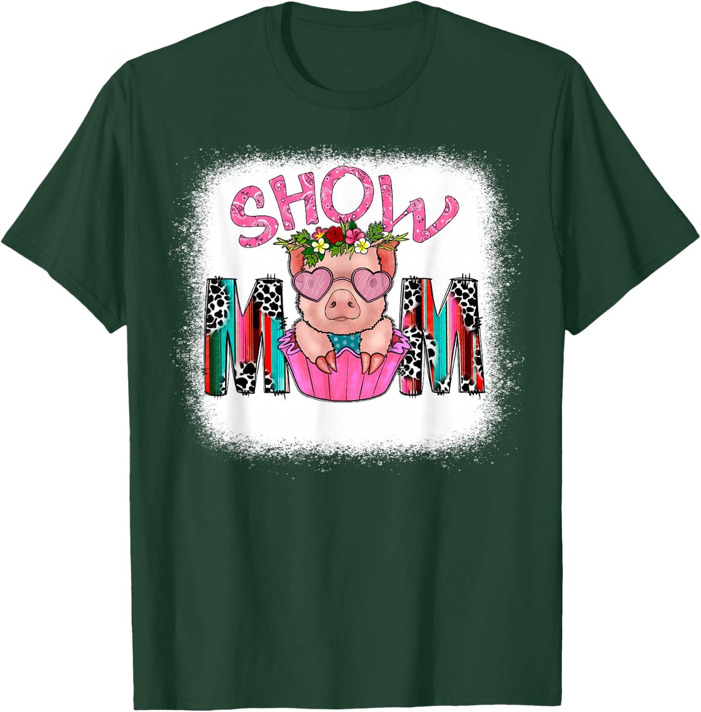 Show Mom Pig Print Leopard for Mother's Day Pig Lovers T-Shirt - T-Shirt | Forest