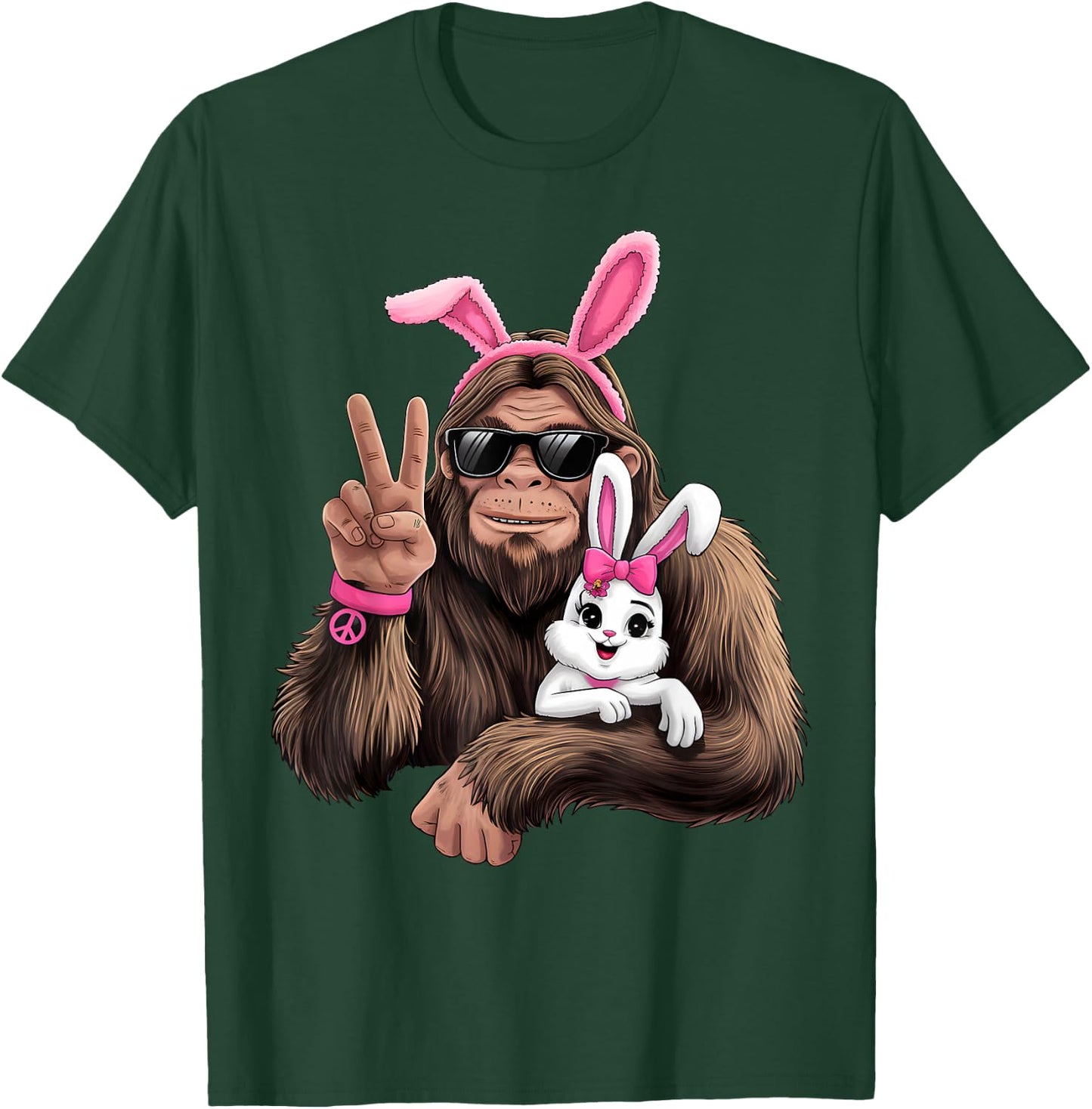 Funny Bigfoot Bunny Easter Day Sasquatch T-Shirt - T-Shirt | Forest
