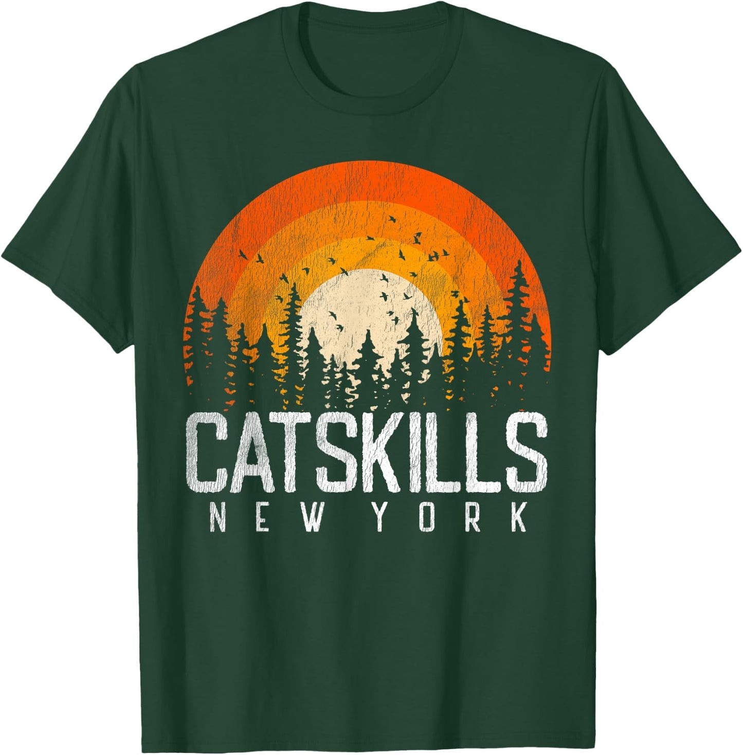 Catskills New York NY Shirt Retro Vintage 70s 80s 90s Gift T-Shirt - T-Shirt | Forest