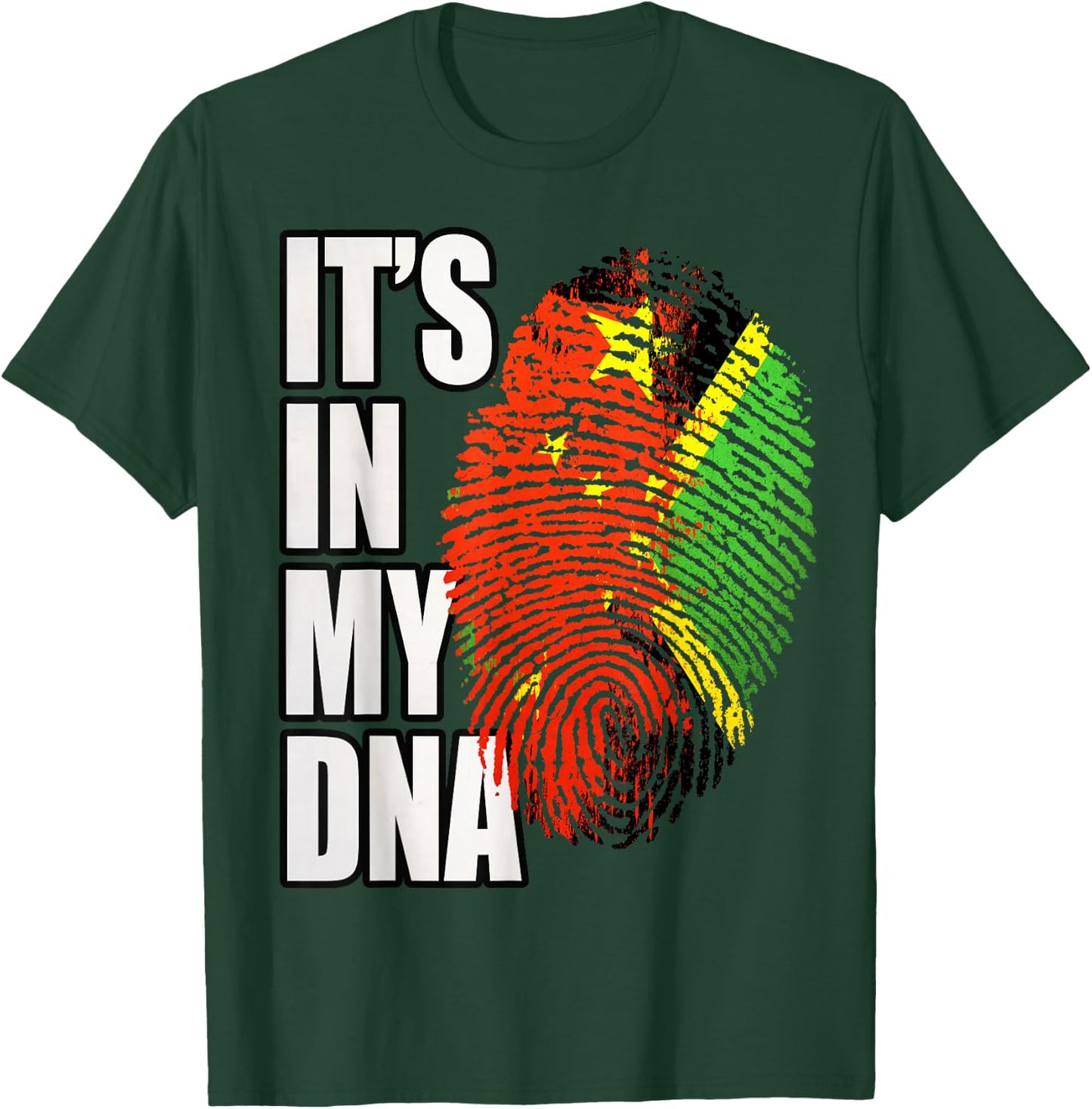 Jamaican and Chinese Mix Heritage Flag DNA T-Shirt - T-Shirt | Forest