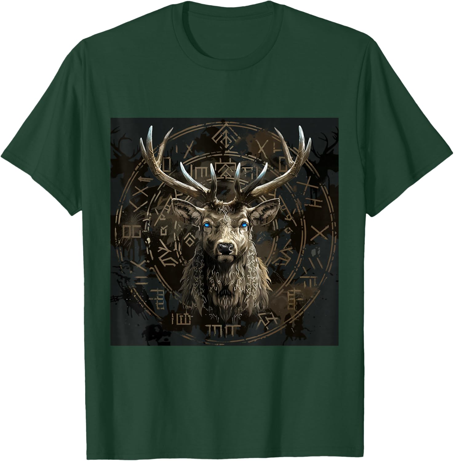 Viking Eikthyrnir Deer Runes Vikings Valhalla Germanen T-Shirt - T-Shirt | Forest