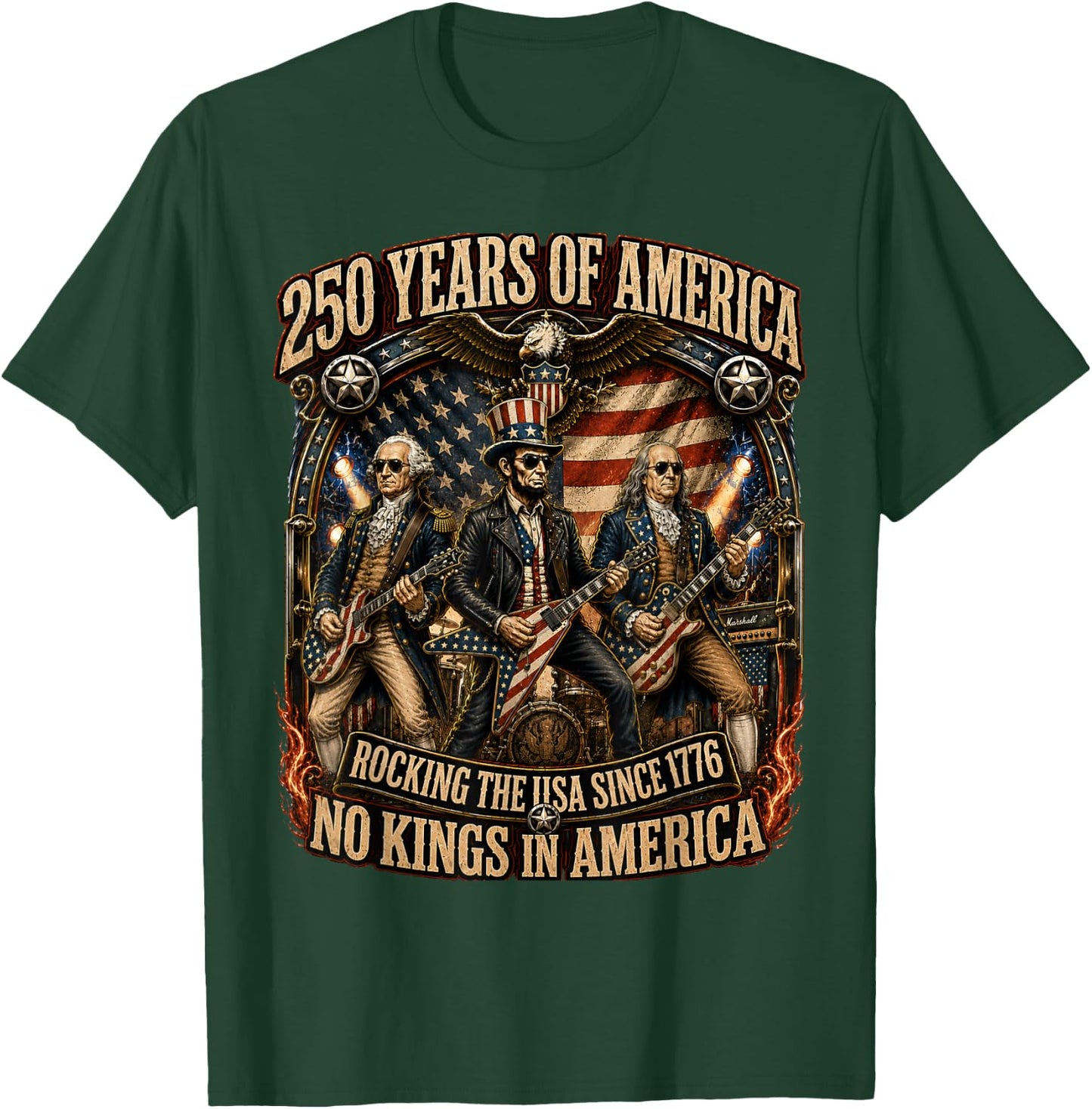 4th of July America No Kings Abe Lincoln T-Shirt - T-Shirt | Forest