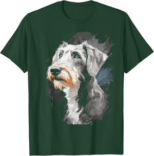 Irish Wolfhound Dog Motif Pet Art Blue Eyes Irish Wolfhound T-Shirt - T-Shirt | Forest
