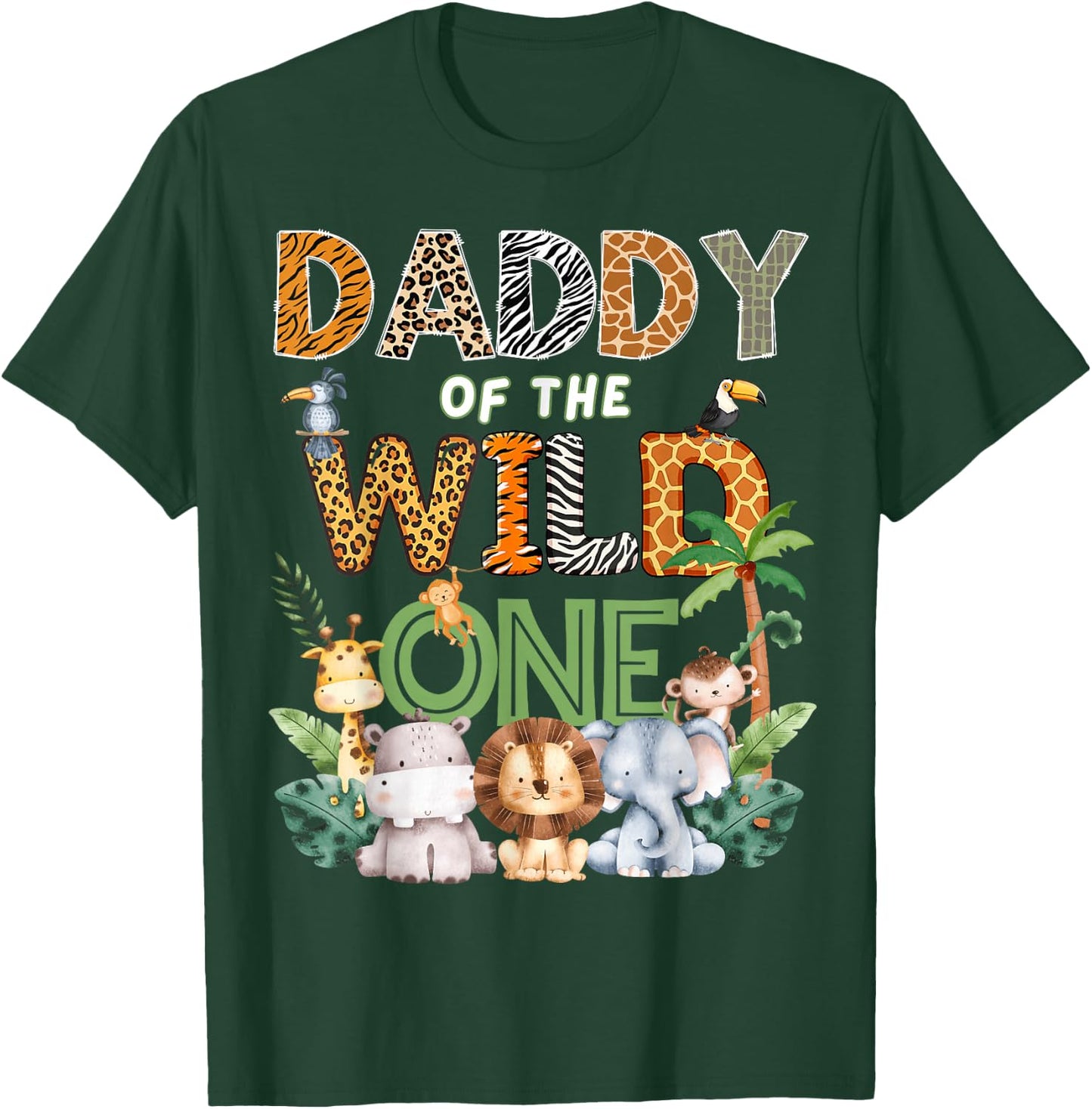 Daddy of The Wild One Safari 1St Birthday Kids T-Shirt - T-Shirt | Forest