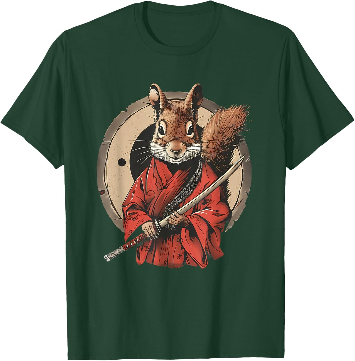 Samurai Squirrel Samurai Artwork Japanese Ninja Squirrel T-Shirt - T-Shirt | Forest
