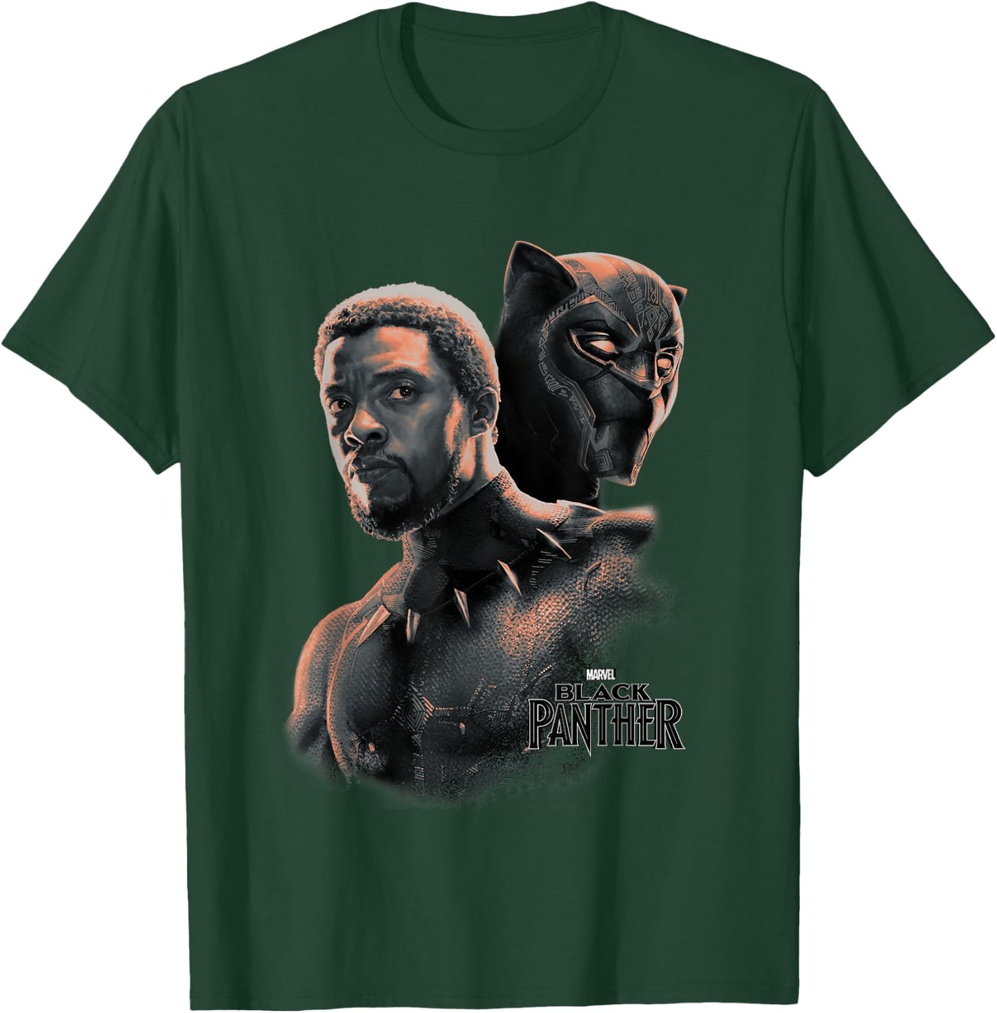 Marvel Black Panther T'Challa Unmasked Portrait Short Sleeve T-Shirt - T-Shirt | Forest