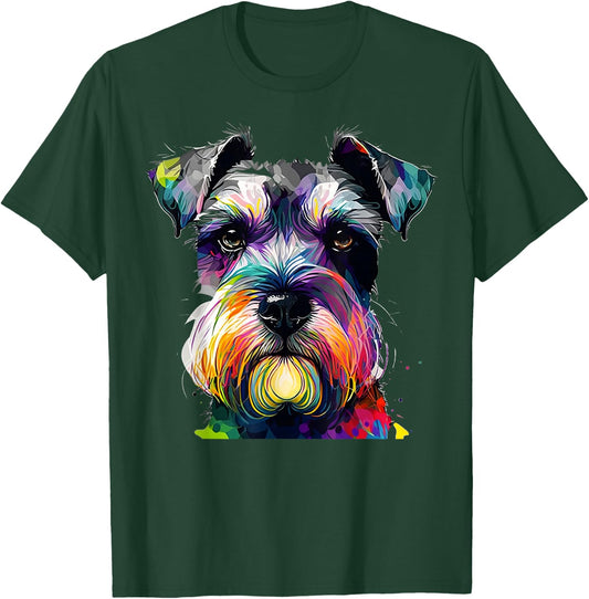 Cute Schnauzer Colorful For Schnauzer Owners Schnauzer Mom T-Shirt - T-Shirt | Forest