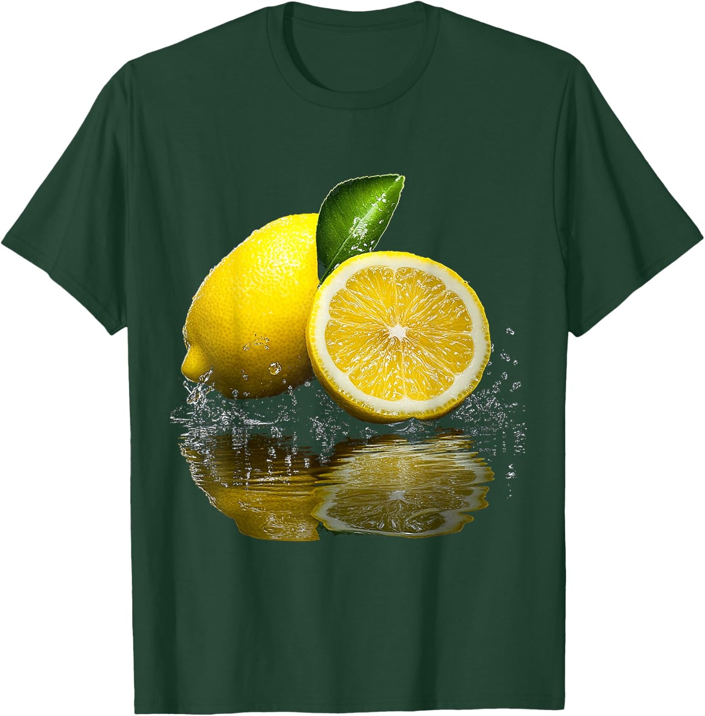Lemon Fruit Illustration , black T-Shirt - T-Shirt | Forest