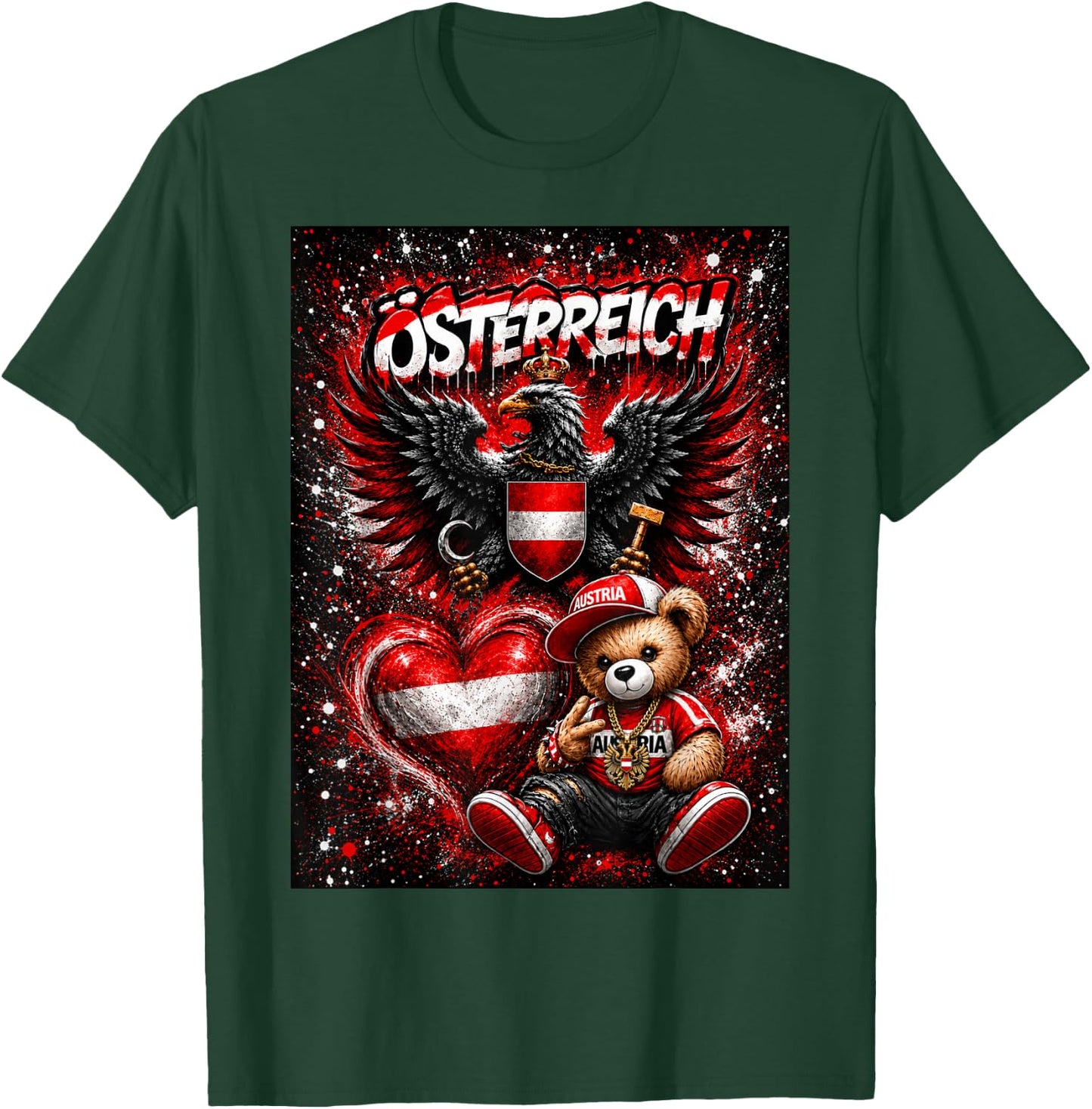 Österreich Adler & Bär Trikot Austria Herren Damen Geschenk T-Shirt - T-Shirt | Forest