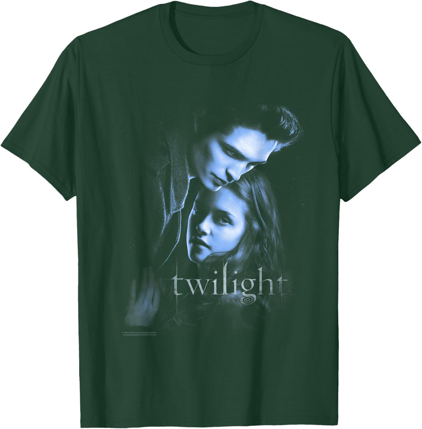 Twilight Hand Poster Edward and Bella Blue Embrace Movie T-Shirt - T-Shirt | Forest
