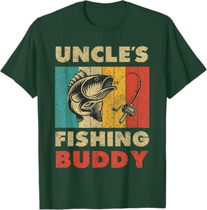 Funny Fishing Uncle's Fishing Buddy Vintage Fishing T-Shirt - T-Shirt | Forest